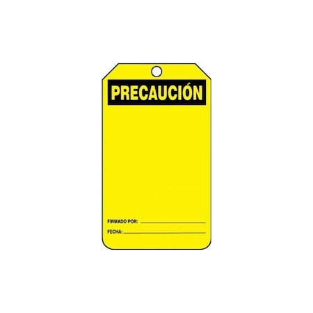 Accuform Spanish Safety Tags, CAUTION BLANK, 5.75in x 3.25in, HS-Laminate, 5PK SHMDT612LTM